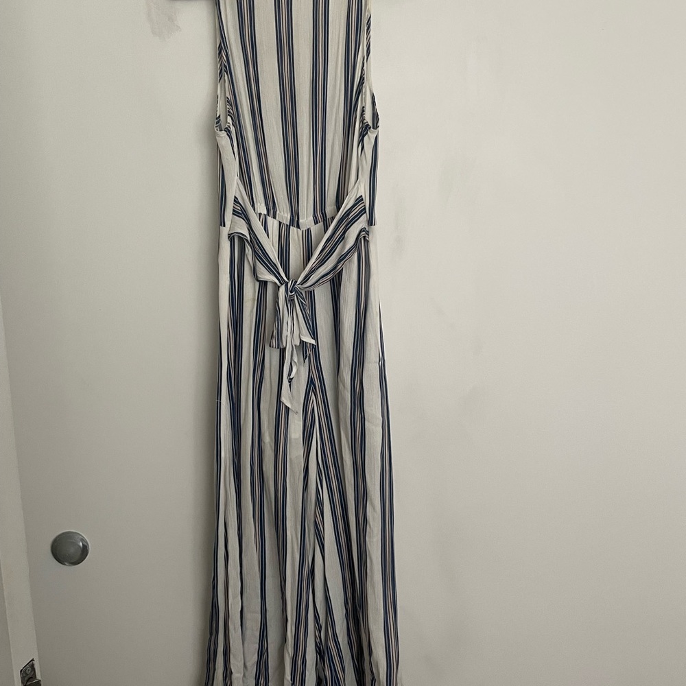 Striped wide leg jumpsuit